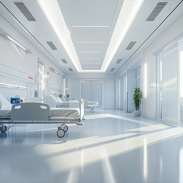 Darstellung eines Zimmers in einem Krankenhaus